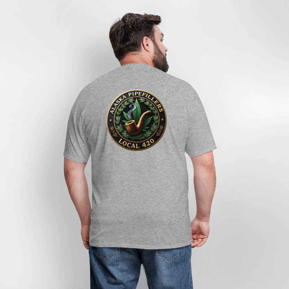 ALASKA PIPEFILLERS LOCAL 420 F/B DESIGN Men's T-Shirt - heather gray