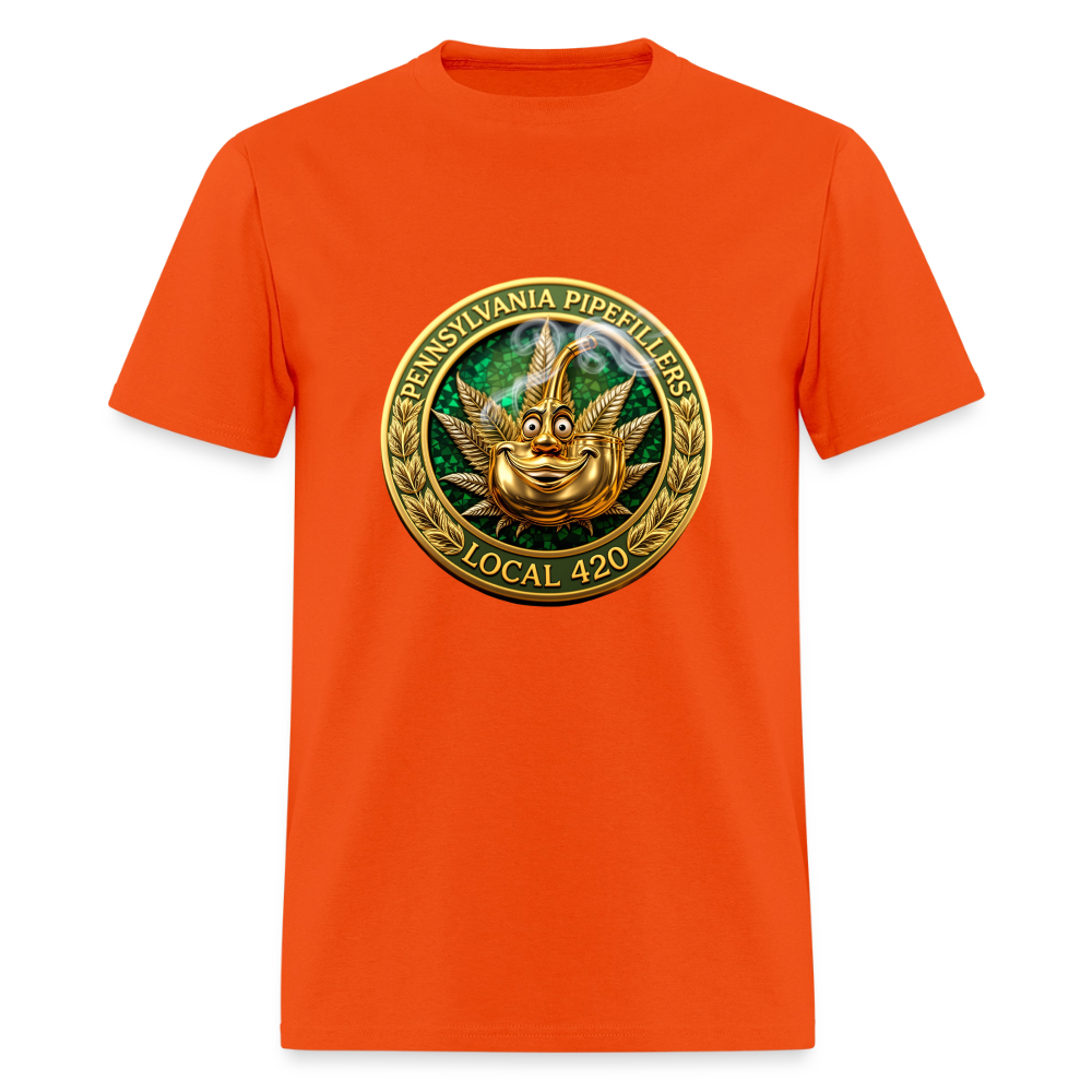PENNSYLVANIA PIPEFILLERS LOCAL 420 F/B DESIGNS Men's T-Shirt - orange