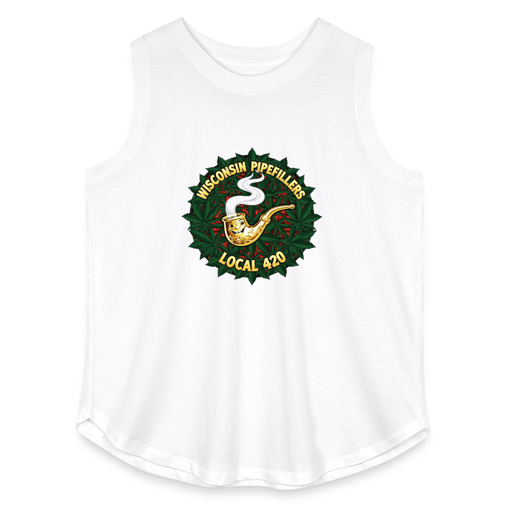 WISCONSIN PIPEFILLERS LOCAL 420 Women's Curvy Relaxed Tank Top - white
