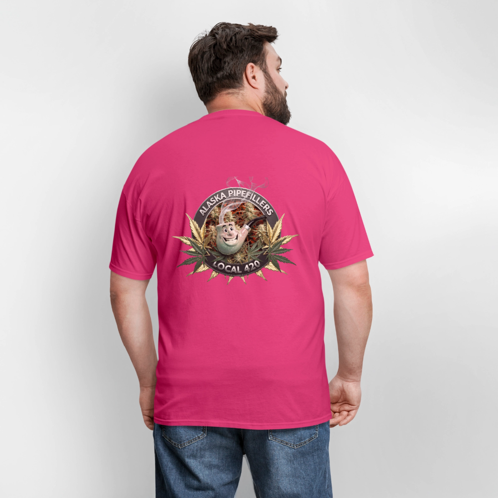ALASKA PIPEFILLERS LOCAL 420 F/B DESIGN Men's T-Shirt - fuchsia