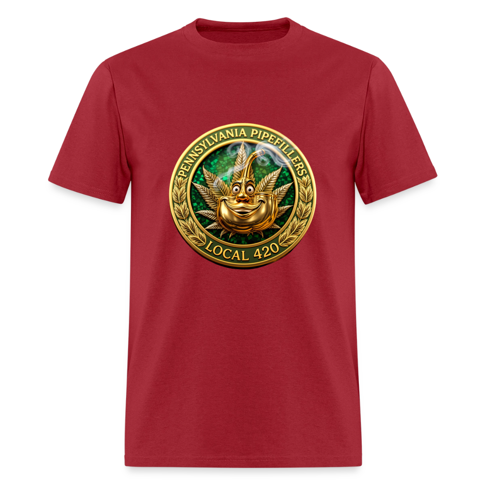 PENNSYLVANIA PIPEFILLERS LOCAL 420 F/B DESIGNS Men's T-Shirt - true red
