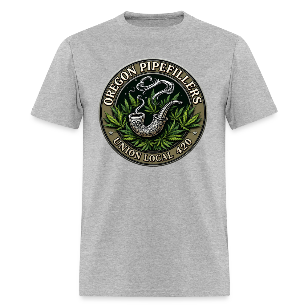 OREGON PIPEFILLERS LOCAL 420 2 EMBLEM Men's T-Shirt - heather gray