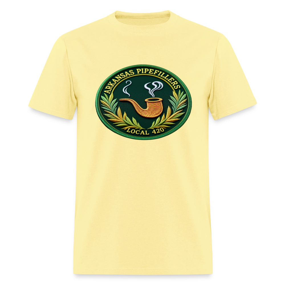 ARKANSAS PIPEFILLERS LOCAL 420 Men's T-Shirt - cornsilk