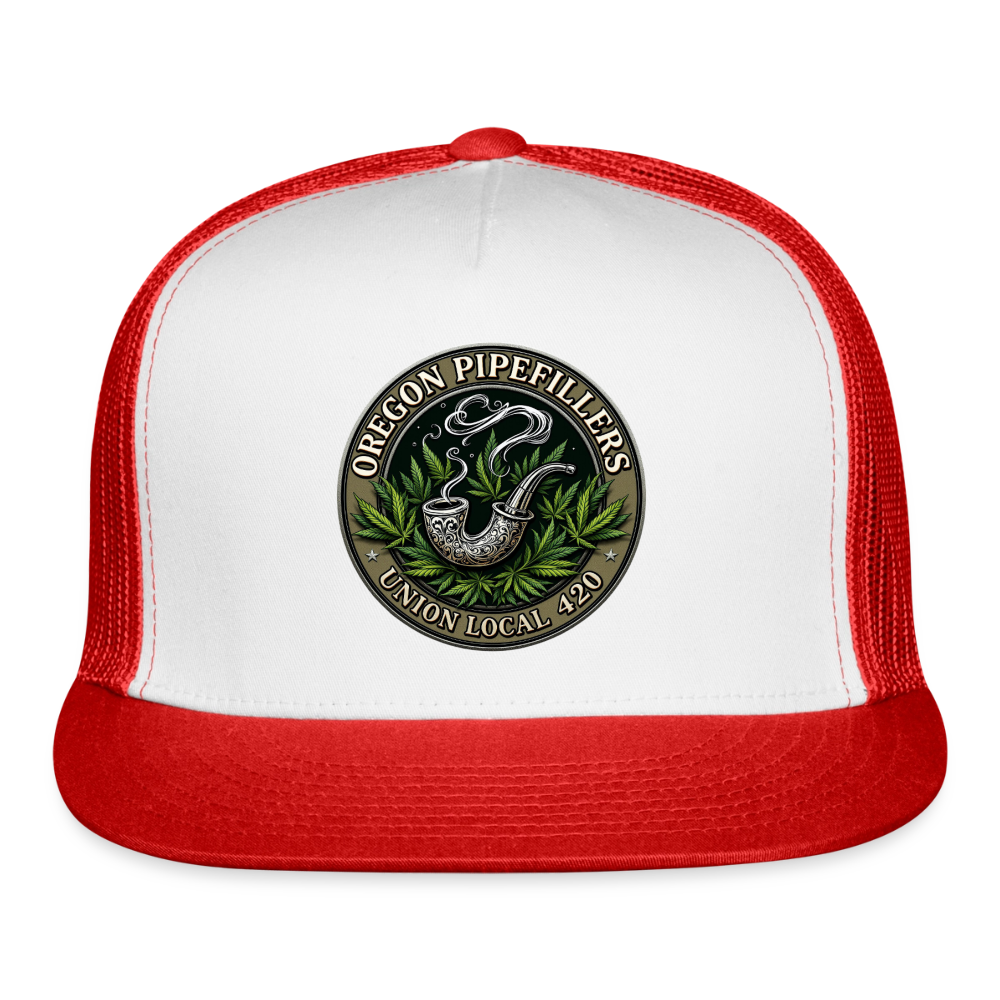 OREGON PIPEFILLERS LOCAL 420 Trucker Hat - white/red