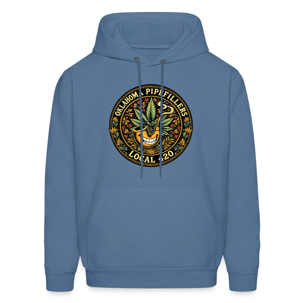 OKLAHOMA PIPEFILLERS LOCAL 420  F/B DESIGNS Men's Hoodie - denim blue