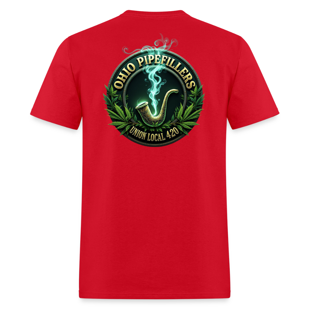 OHIO PIPEFILLERS UNION LOCAL 420 F/B DESIGNS Men's T-Shirt - red