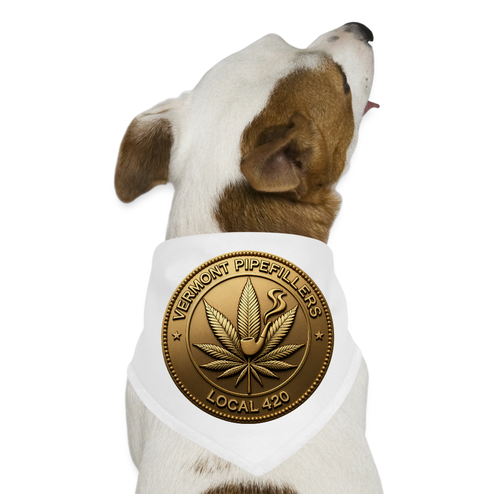 VERMONT PIPEFILLERS LOCAL 420 Union Dog Bandana - white