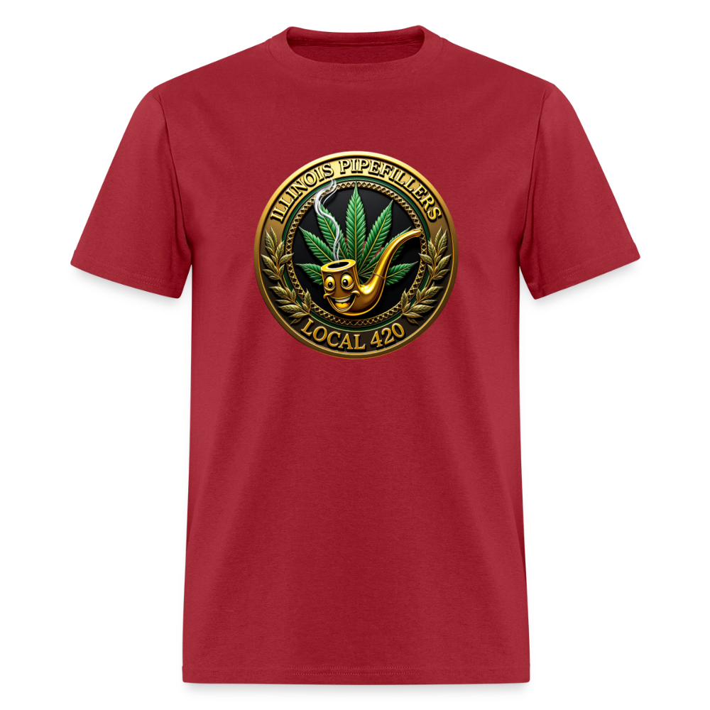 ILLINOIS PIPEFILLERS LOCAL 420 Men's T-Shirt | - true red