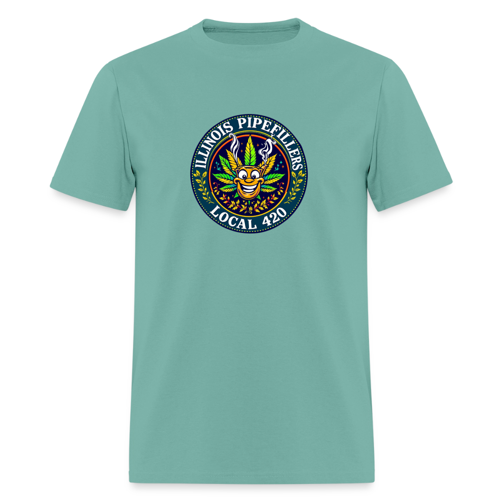 ILLINOIS PIPEFILLERS LOCAL 420 F/B DESIGN Men's T-Shirt - aquatic