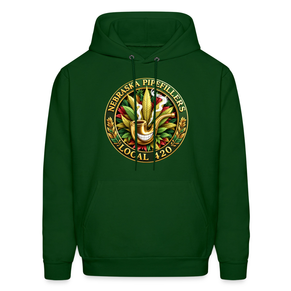 NEBRASKA PIPEFILLERS LOCAL 420 Men's Hoodie - forest green