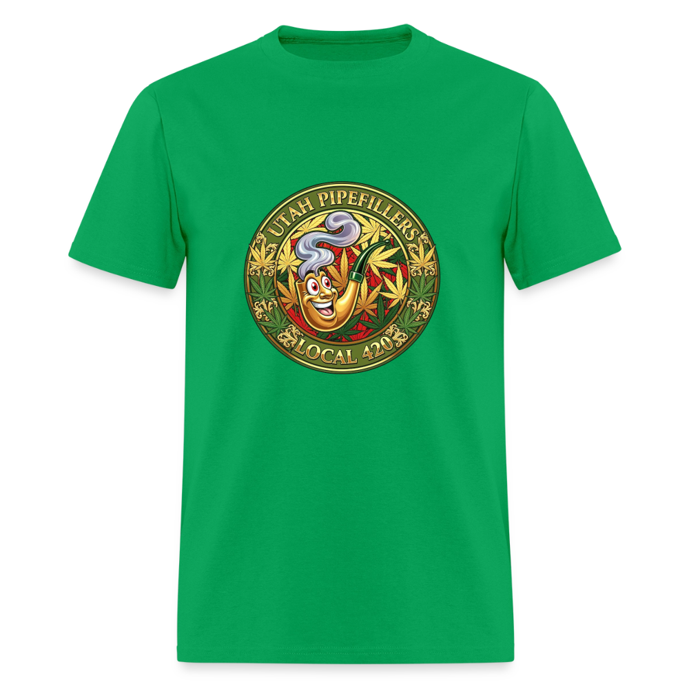 UTAH PIPEFILLERS LOCAL 420 F/B DESIGN Men's T-Shirt - bright green