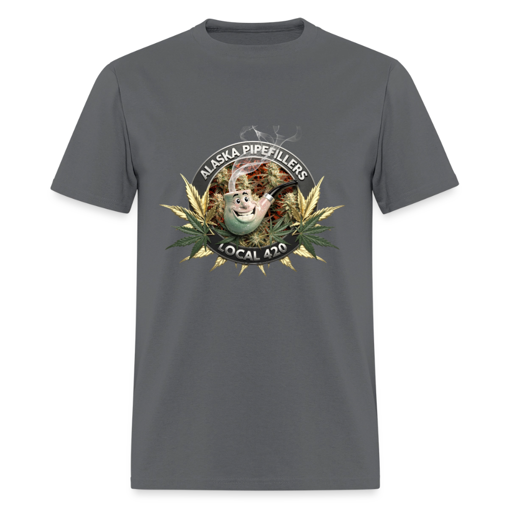 ALASKA PIPEFILLERS LOCAL 420 F/B DESIGN Men's T-Shirt - charcoal
