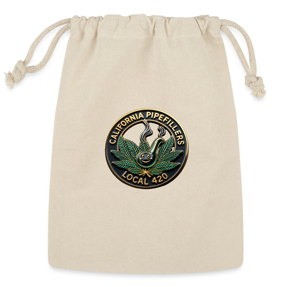CALIFORNIA PIPEFILLERS LOCAL 420 Reusable Gift Bag - Natural
