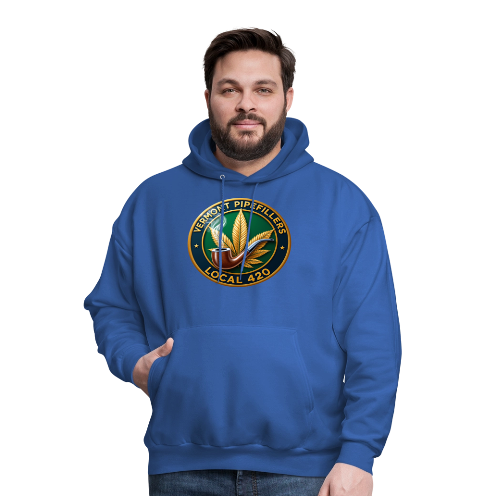 VERMONT PIPEFILLERS LOCAL 420 2 EMBLEM Men's Hoodie - royal blue