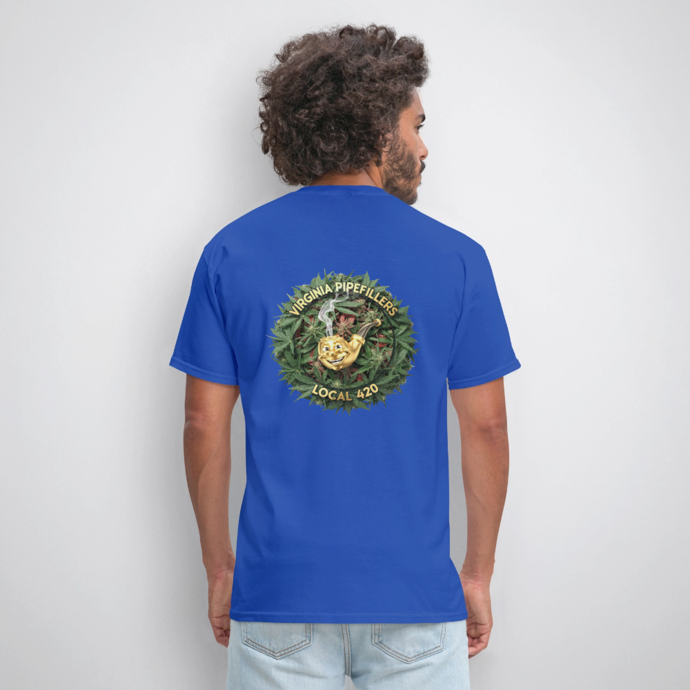 VIRGINIA PIPEFILLERS LOCAL 420 F/B DESIGN Men's T-Shirt - royal blue