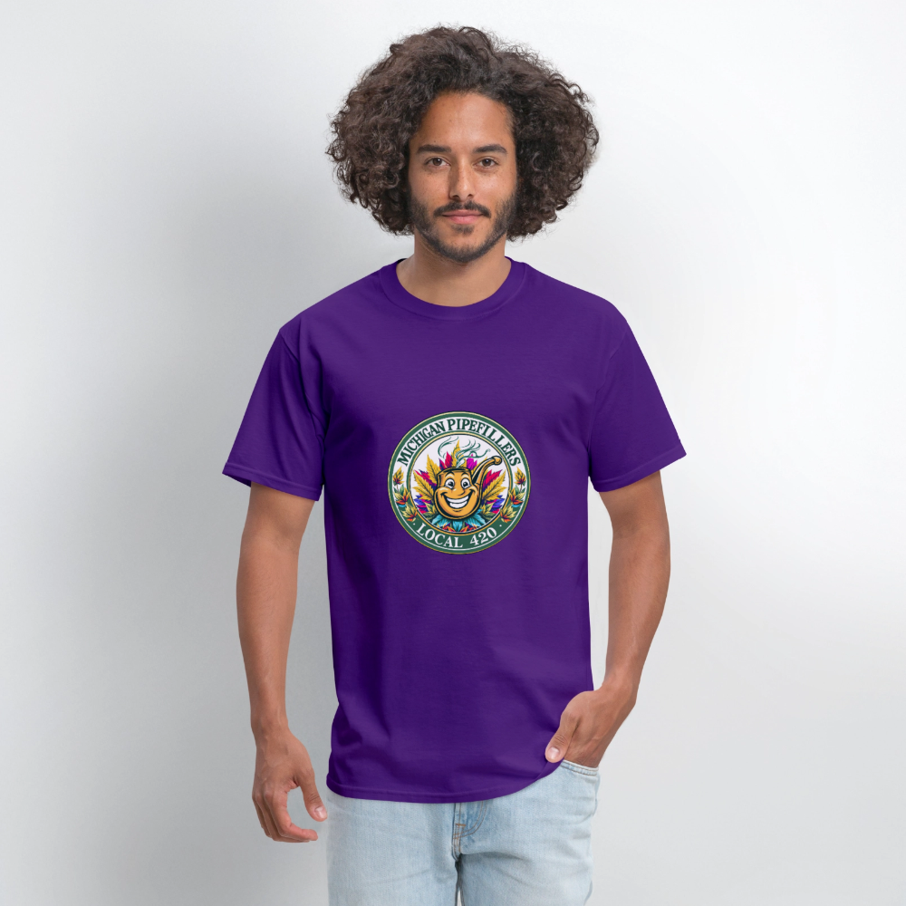 MICHIGAN PIPEFILLERS LOCAL 420 Men's T-Shirt - purple