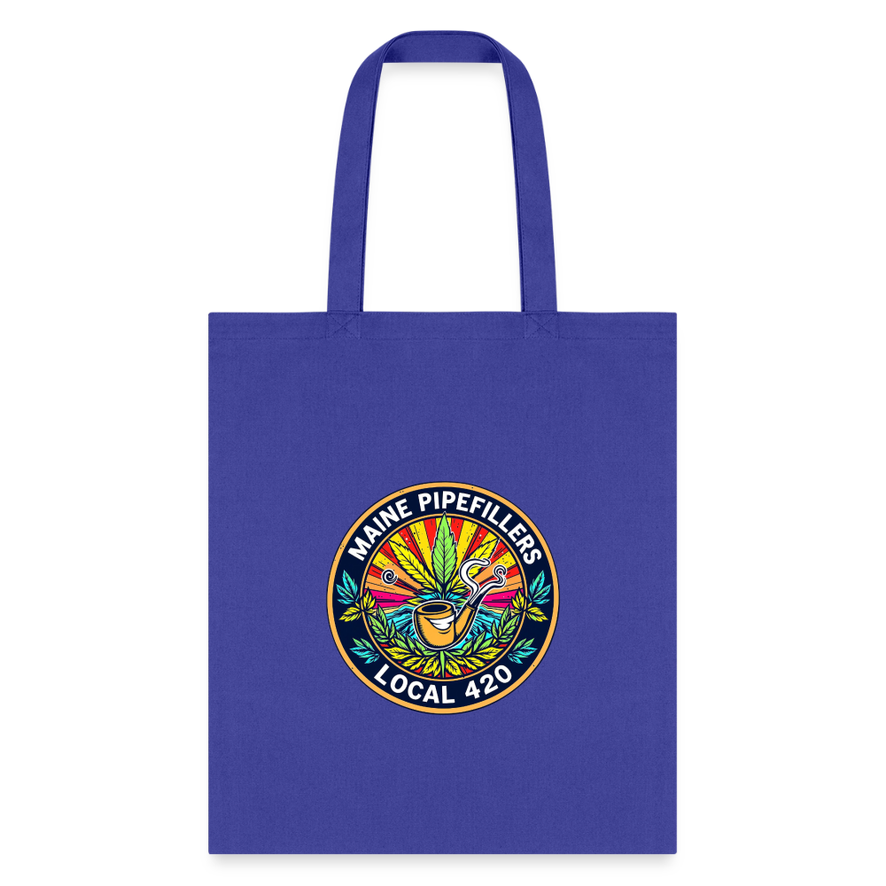 MAINE PIPEFILLERS LOCAL 420 Tote Bag - royal blue