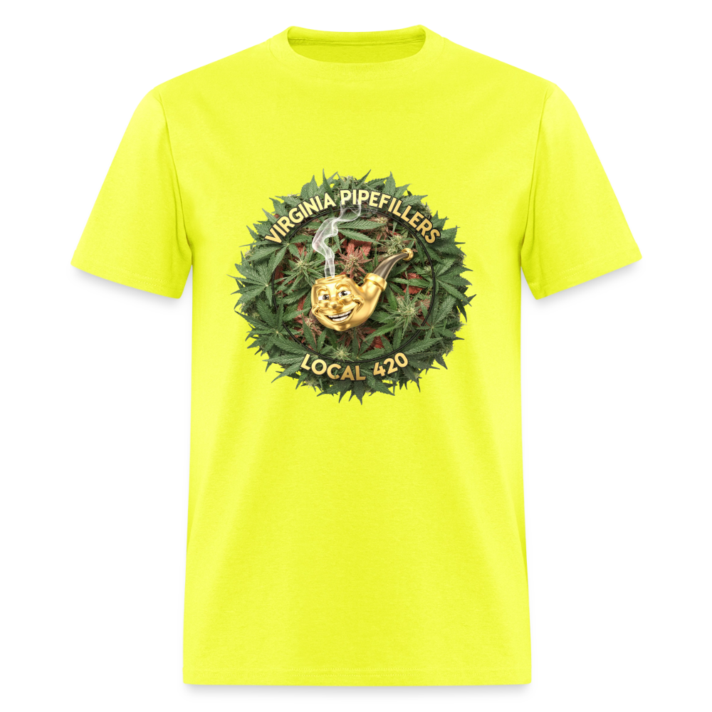 VIRGINIA PIPEFILLERS LOCAL 420 Men's T-Shirt - safety green