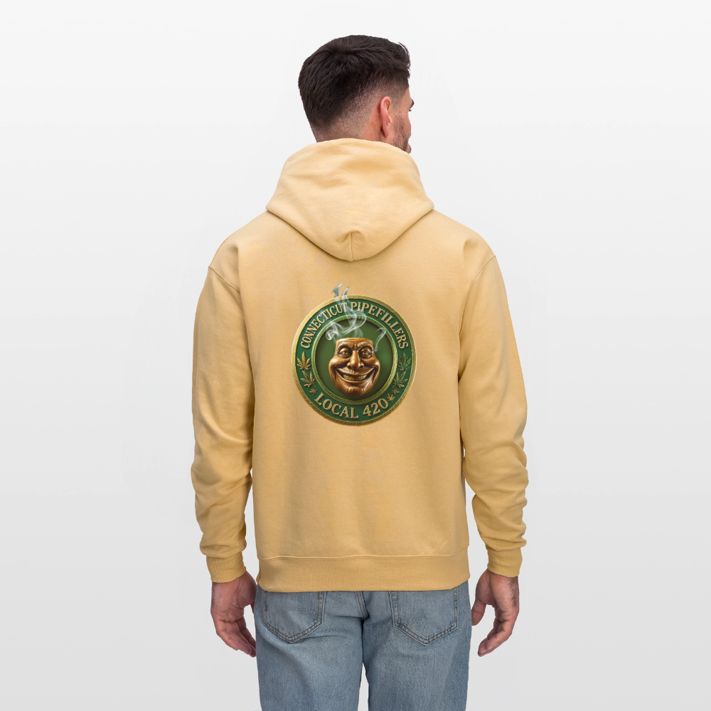 CONNECTICUT PIPEFILLERS LOCAL 420 F/B DESIGN Men's  Hoodie - light gold 