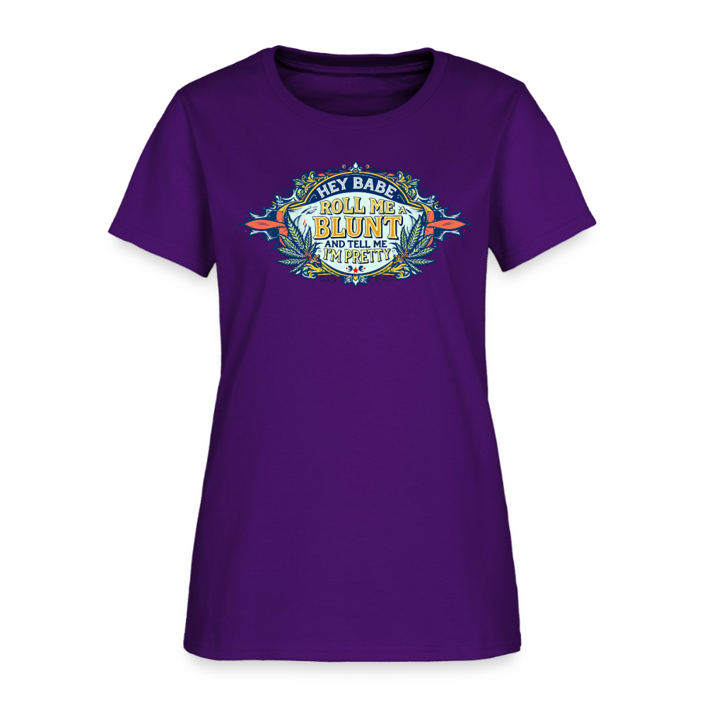 HEY BABE ROLL ME A BLUNT Women's T-Shirt - purple