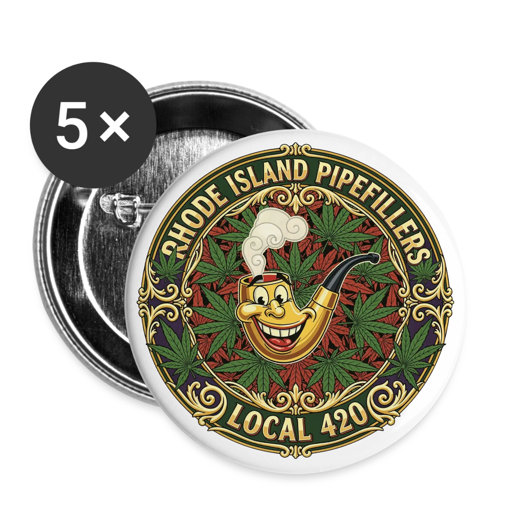 TEXAS PIPEFILLERS LOCAL 420 Union Buttons small 1'' (5-pack) - white