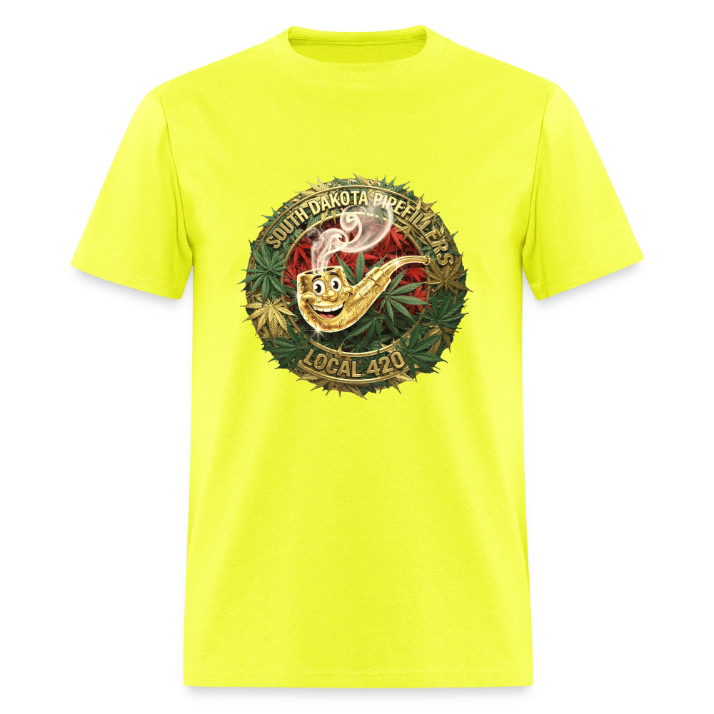SOUTH DAKOTA PIPEFILLERS LOCAL 420 Men's T-Shirt - safety green