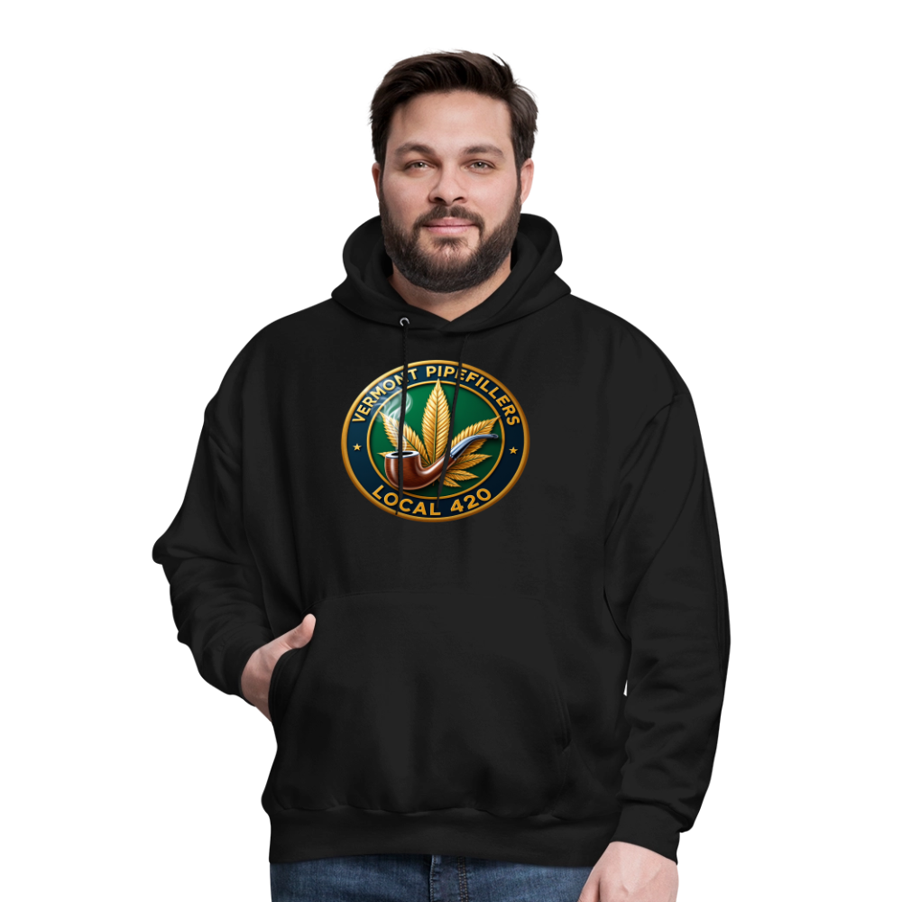 VERMONT PIPEFILLERS LOCAL 420 2 EMBLEM Men's Hoodie - black