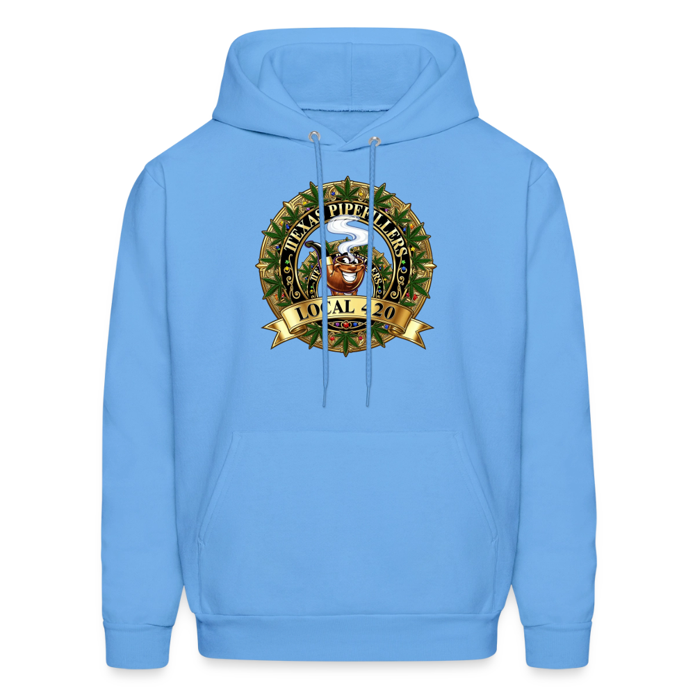 TEXAS PIPEFILLERS LOCAL 420 F/B DESIGN Men's Hoodie - carolina blue