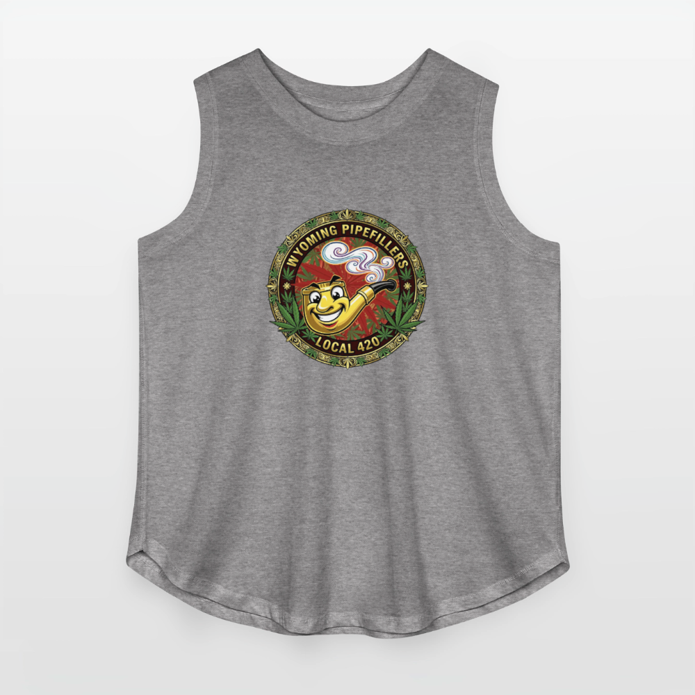 WYOMING PIPEFILLERS LOCAL 420 F/B DESIGN Women's Curvy Relaxed Tank Top - granite heather 