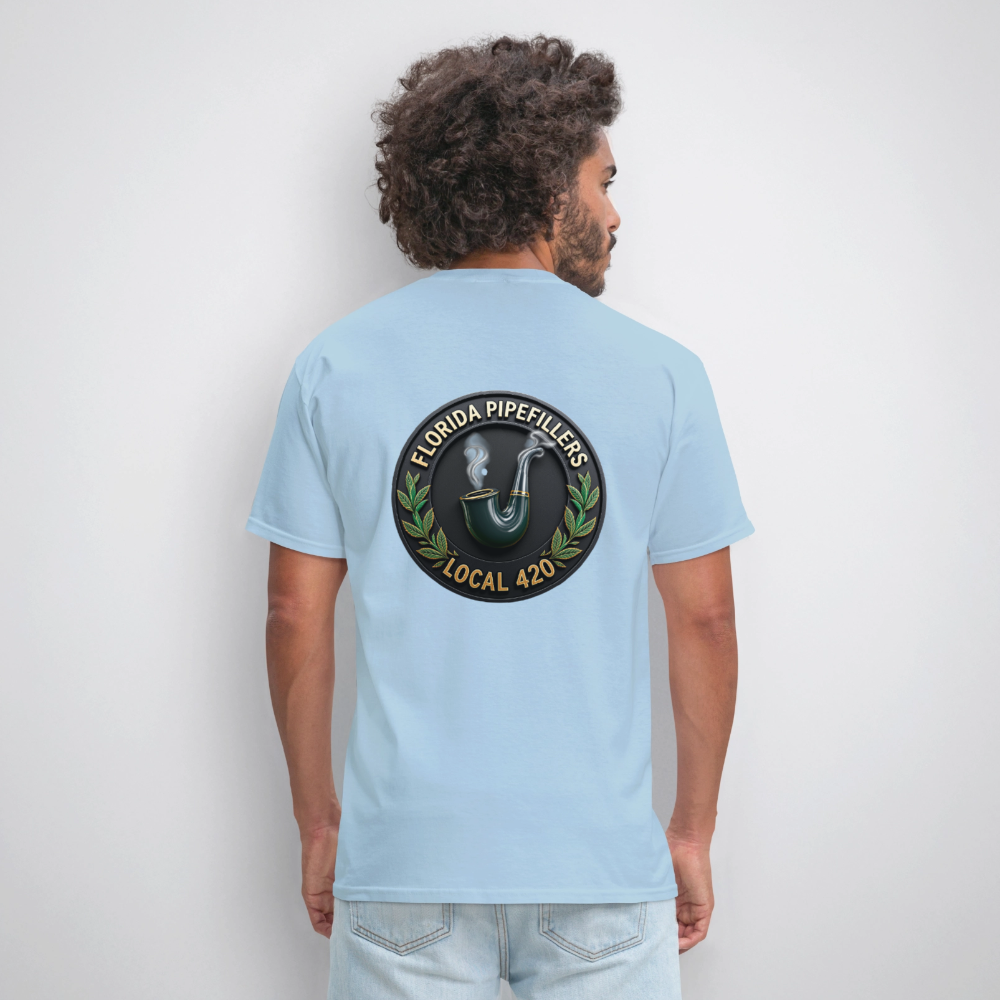 FLORIDA PIPEFILLERS LOCAL 420 F/B DESIGN Men's T-Shirt - powder blue