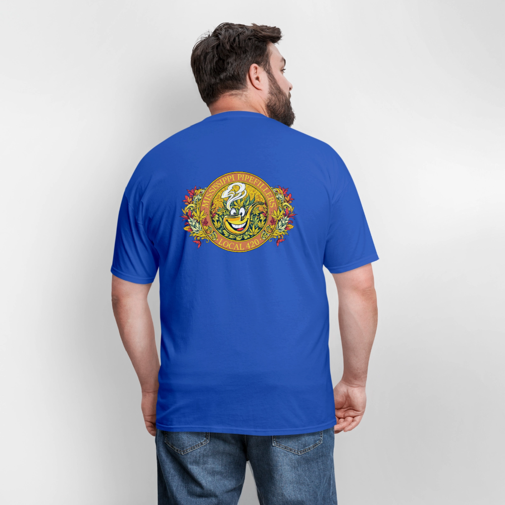 MISSISSIPPI PIPEFILLERS LOCAL 420 F/B DESIGNS Men's T-Shirt - royal blue