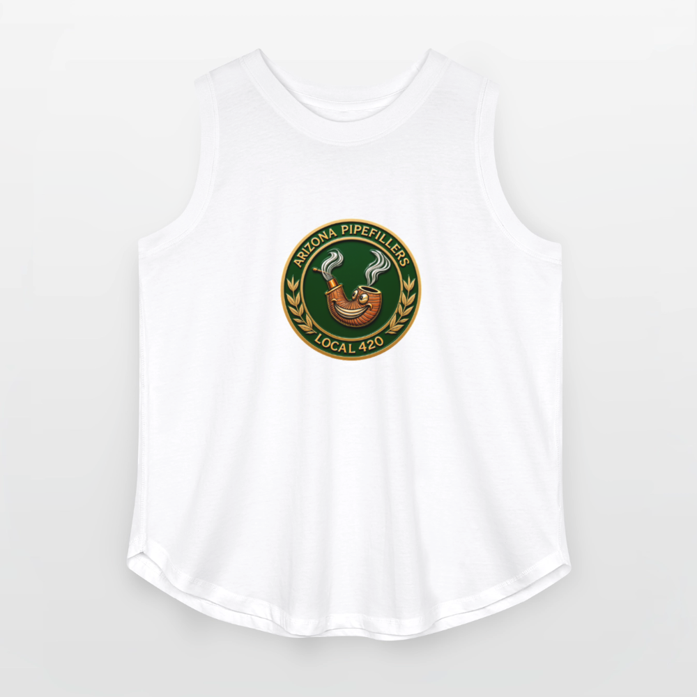 ARIZONIA PIPEFILLERS LOCAL 420 Women's Curvy Relaxed Tank Top - white