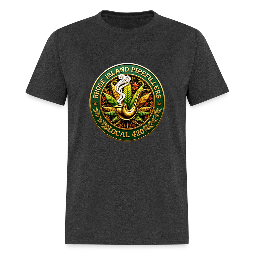 RHODE ISLAND PIPEFILLERS LOCAL 420 F/B DESIGNS Men's T-Shirt - heather black