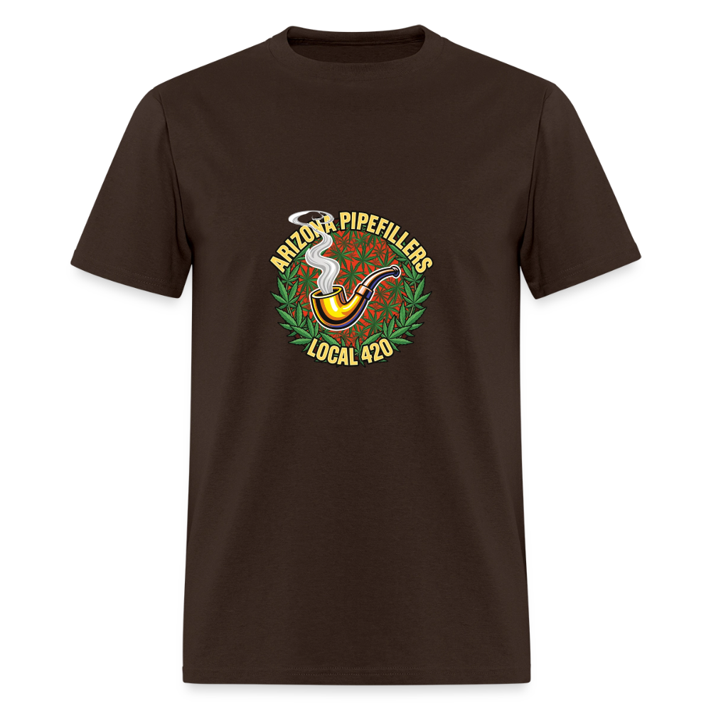 ARIZONA PIPEFILLERS LOCAL 420  F/B DESIGN Men's T-Shirt - brown