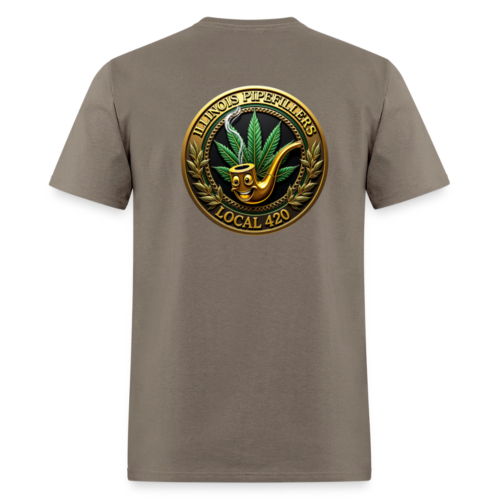 ILLINOIS PIPEFILLERS LOCAL 420 F/B EMBLEMS Men's T-Shirt - safari