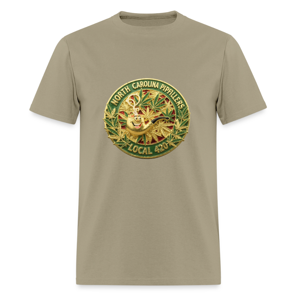 NORTH CAROLINA  PIPEFILLERS LOCAL 420 Men's T-Shirt - khaki