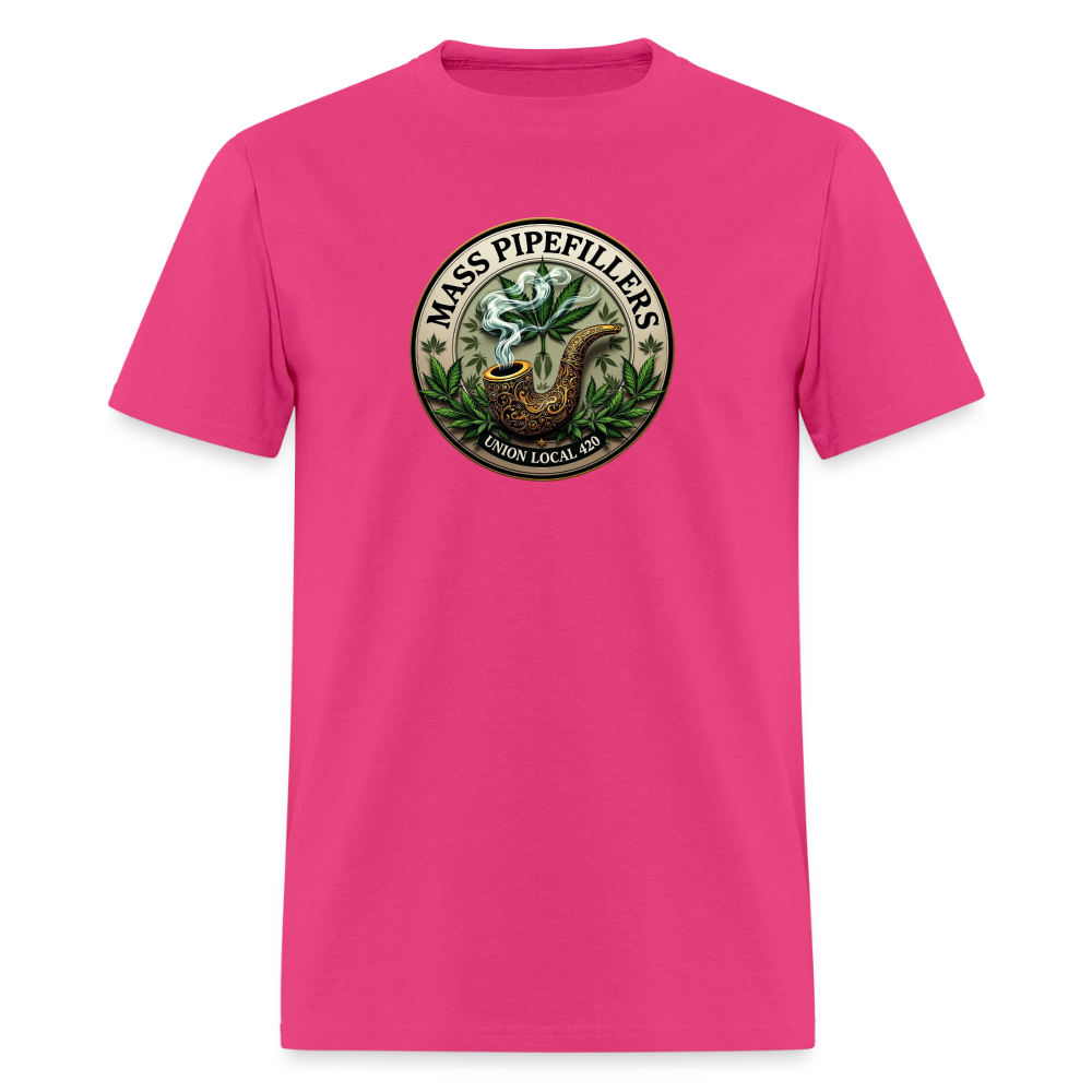 MASS PIPEFILLERS LOCAL 420 2 EMBLEM Men's T-Shirt - fuchsia