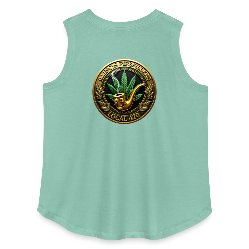 ILLINOIS PIPEFILLERS LOCAL 420 F/B EMBLEMS Women's Curvy Relaxed Tank Top - saltwater