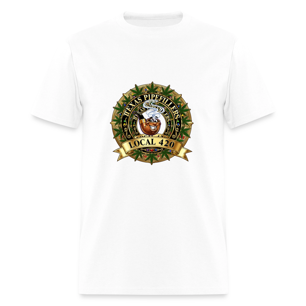 TEXAS PIPEFILLERS LOCAL 420 Men's T-Shirt - white