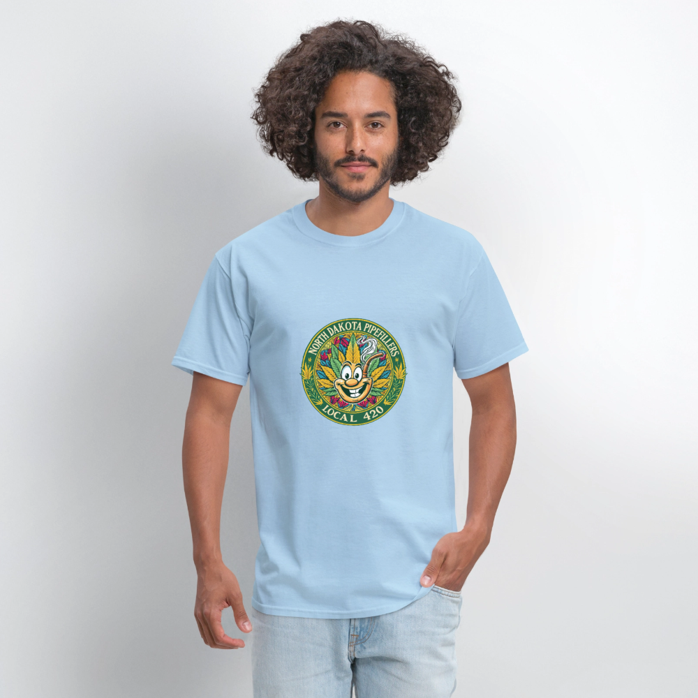 NORTH DAKOTA PIPEFILLERS LOCAL 420 Men's T-Shirt - powder blue