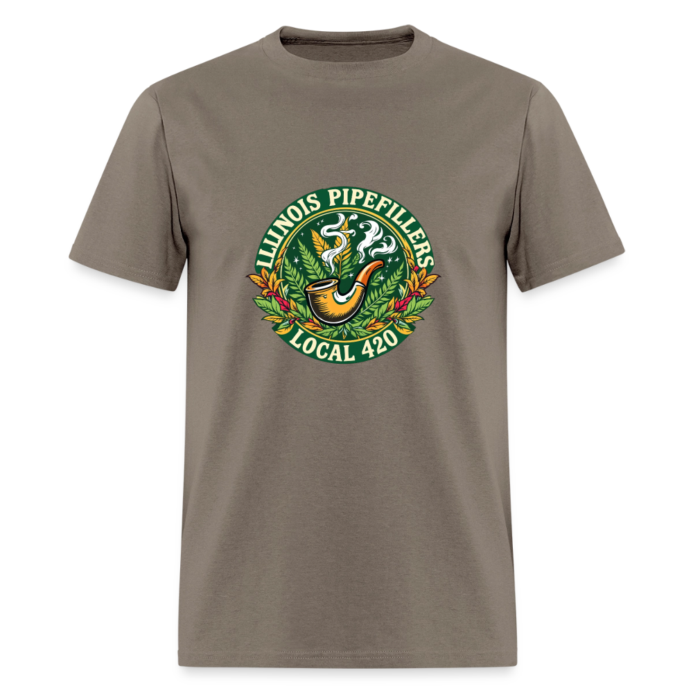 ILLINOIS PIPEFILLERS LOCAL 420 F/B DESIGN Men's T-Shirt - safari