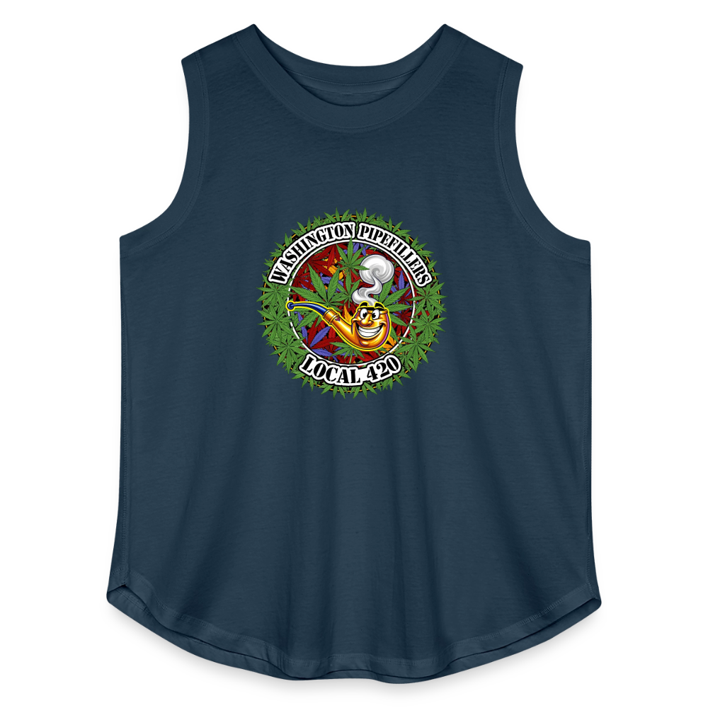 WASHINGTON PIPEFILLERS LOCAL 420 F/B DESIGN Women's Curvy Relaxed Tank Top - denim