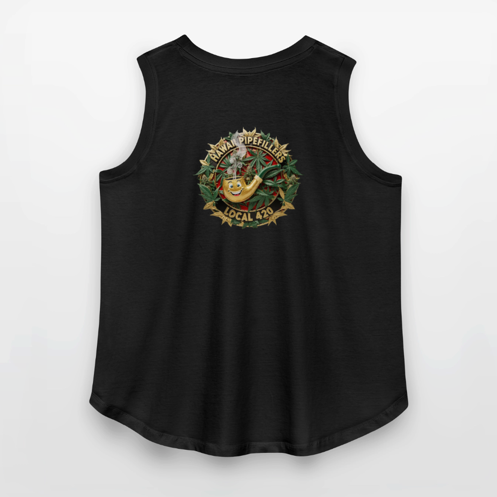 HAWAII PIPEFILLERS LOCAL 420 F/B DESIGN Women's Curvy Relaxed Tank Top - black