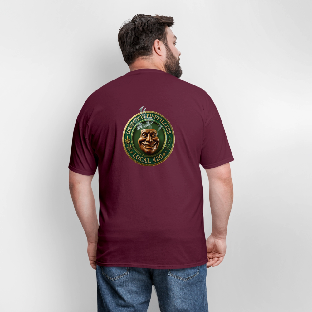 CONNECTICUT PIPEFILLERS LOCAL 420 F/B DESIGN Men's T-Shirt - burgundy