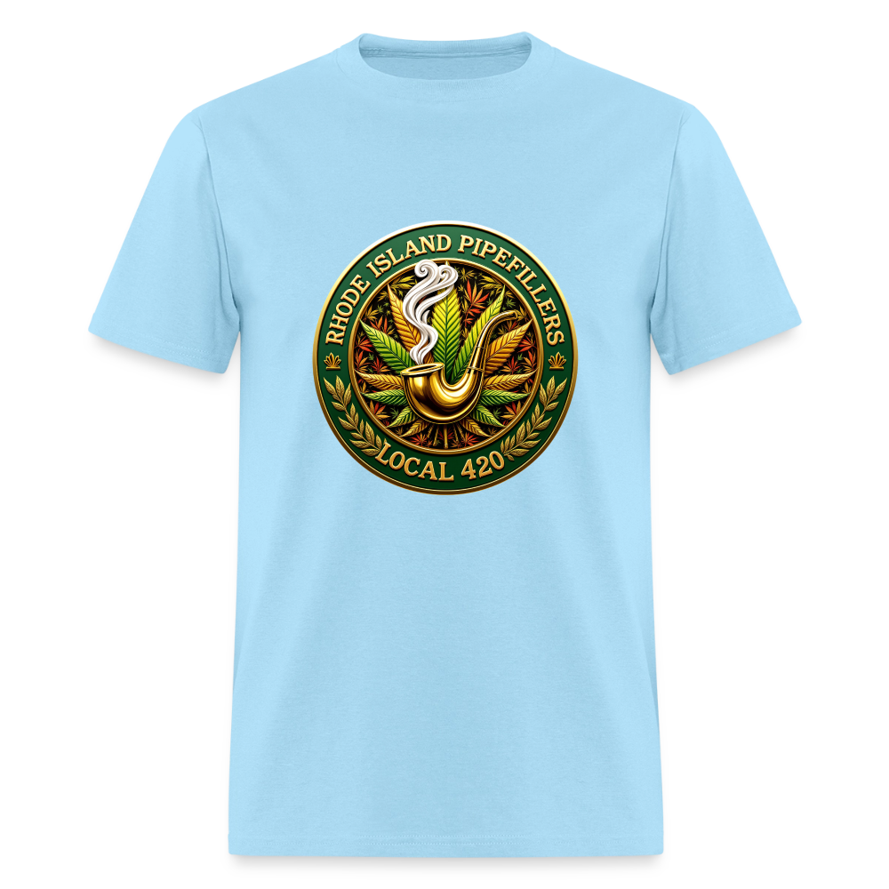 RHODE ISLAND PIPEFILLERS LOCAL 420 F/B DESIGNS Men's T-Shirt - powder blue