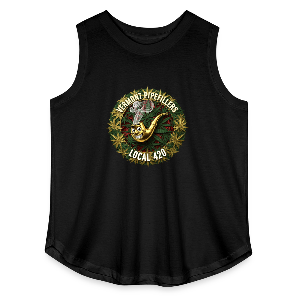VERMONT PIPEFILLERS LOCAL 420 Women's Curvy Relaxed Tank Top - black