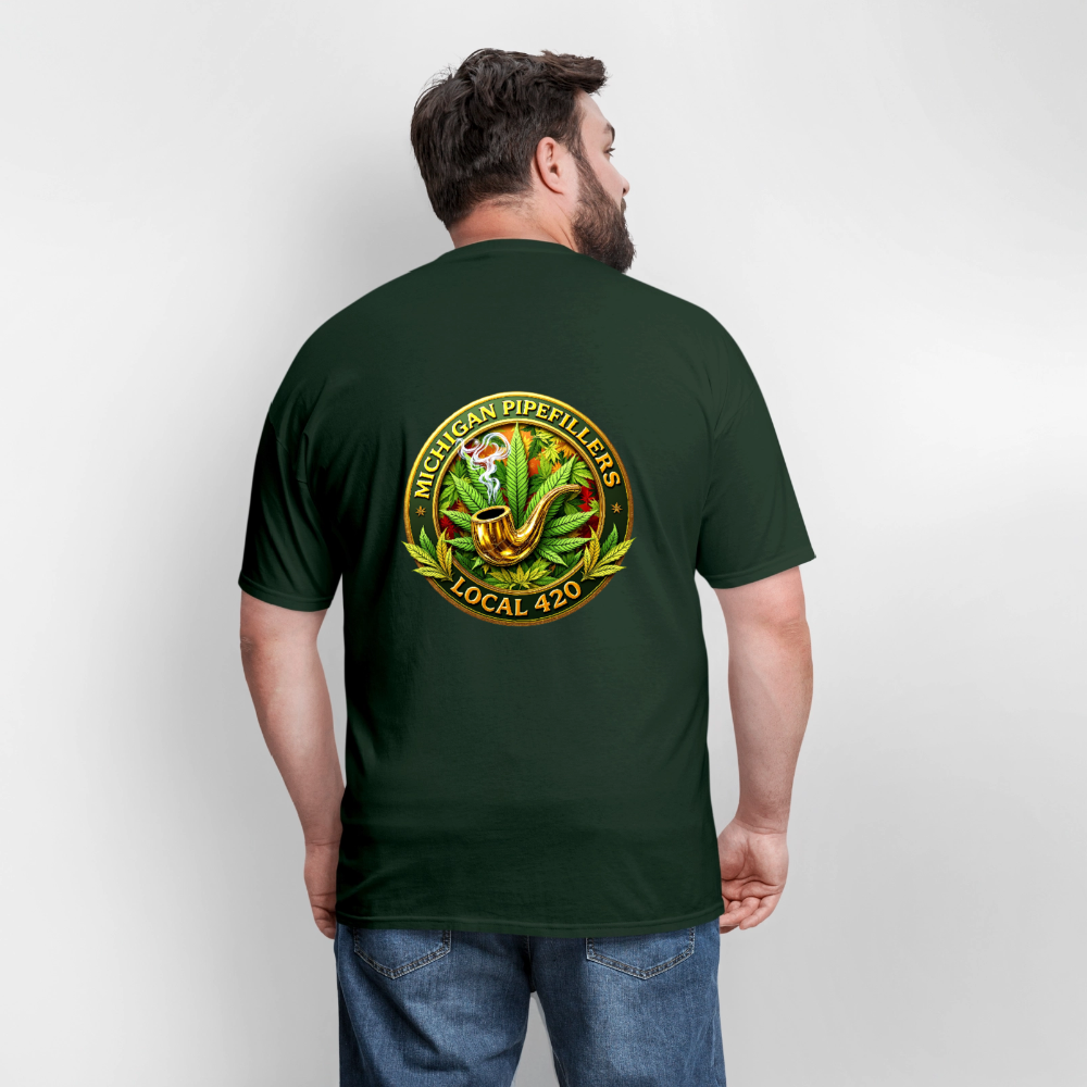 MICHIGAN PIPEFILLERS LOCAL 420 F/B DESIGN Men's T-Shirt - forest green