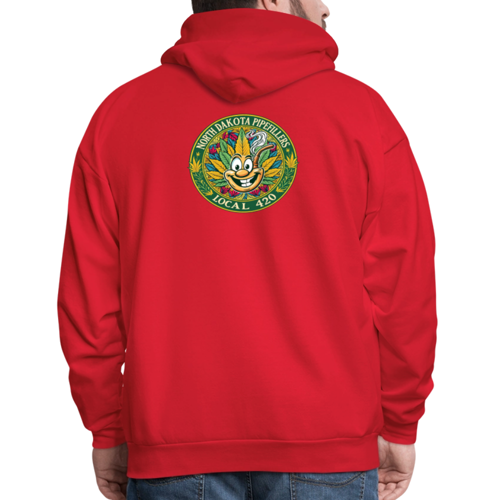 NORTH DAKOTA PIPEFILLERS LOCAL 420 F/B 2 DESIGNS Men's Hoodie - red