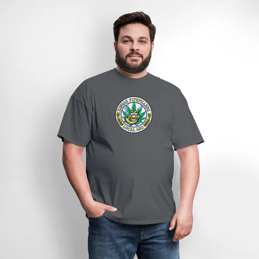 KANSAS PIPEFILLERS LOCAL 420 Men's T-Shirt - charcoal