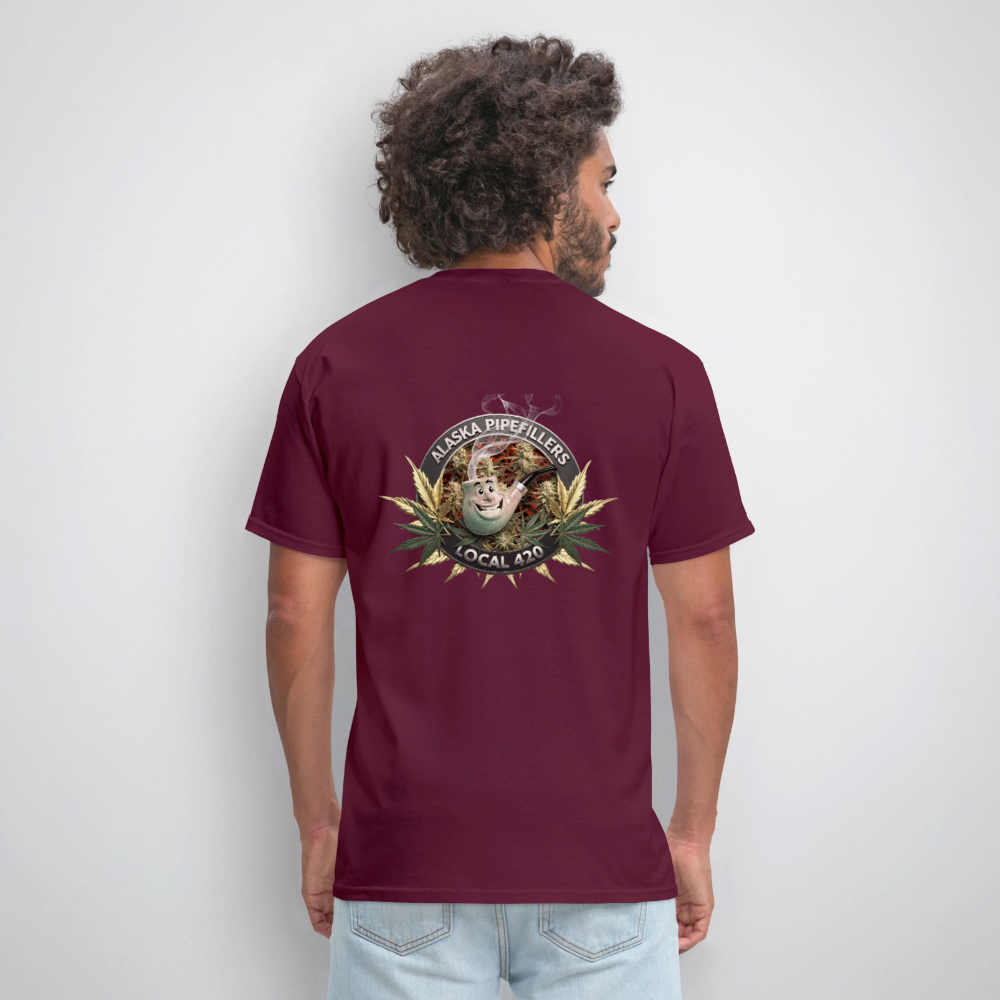 ALASKA PIPEFILLERS LOCAL 420 F/B DESIGN Men's T-Shirt - burgundy